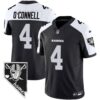Men’s Raiders Nevada Home Patch Vapor Jersey – All Stitched – Black Alternate – Aidan O’Connell