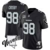 Men’s Raiders Nevada Silver State Patch Vapor Jersey V2 – All Stitched – Black – Maxx Crosby
