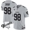 Men’s Raiders Nevada Silver State Patch Vapor Jersey V2 – All Stitched – Gray – Maxx Crosby