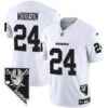 Men’s Raiders Nevada Home Patch Vapor Jersey – All Stitched – White – Charles Woodson