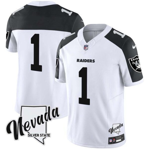 Men’s Raiders Nevada Silver State Patch Vapor Jersey V2 – All Stitched – Inverted – #1 Team