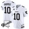 Men’s Raiders Nevada Silver State Patch Vapor Jersey V2 – All Stitched – White – Jimmy Garoppolo