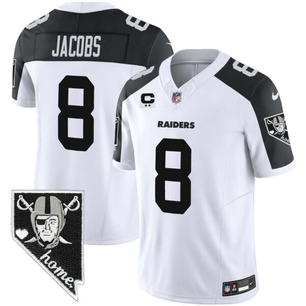 Men’s Raiders Nevada Home Patch Vapor Jersey – All Stitched – Inverted – Josh Jacobs