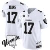 Men’s Raiders Nevada Silver State Patch Vapor Jersey V2 – All Stitched – White – Davante Adams