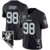 Men’s Raiders Nevada Home Patch Vapor Jersey – All Stitched – Black – Maxx Crosby