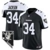 Men’s Raiders Nevada Home Patch Vapor Jersey – All Stitched – Black Alternate – Bo Jackson