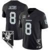 Men’s Raiders Nevada Home Patch Vapor Jersey – All Stitched – Black – Josh Jacobs