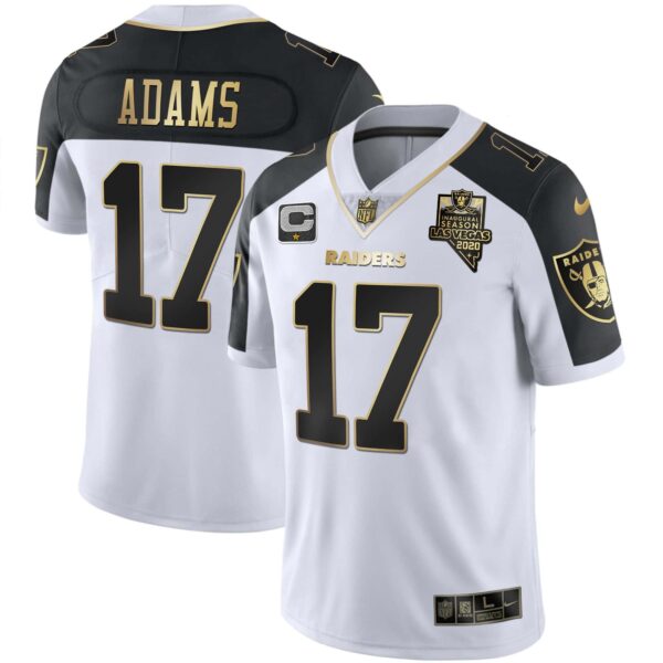 Men’s Raiders Alternate Vapor Black Gold & Black Inverted Limited Inaugural Season Patch – All Stitched – Black Inverted – Davante Adams