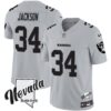 Men’s Raiders Nevada Silver State Patch Vapor Jersey V2 – All Stitched – Gray – Bo Jackson