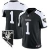 Men’s Raiders Nevada Home Patch Vapor Jersey – All Stitched – Black Alternate – #1 Team
