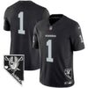 Men’s Raiders Nevada Home Patch Vapor Jersey – All Stitched – Black – #1 Team