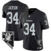 Men’s Raiders Nevada Home Patch Vapor Jersey – All Stitched – Black – Bo Jackson