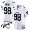 Men’s Raiders Nevada Silver State Patch Vapor Jersey V2 – All Stitched – White – Maxx Crosby