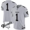 Men’s Raiders Nevada Silver State Patch Vapor Jersey V2 – All Stitched – Gray – #1 Team