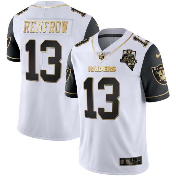 Men’s Raiders Alternate Vapor Black Gold & Black Inverted Limited Inaugural Season Patch – All Stitched – Black Sleeves – Hunter Renfrow