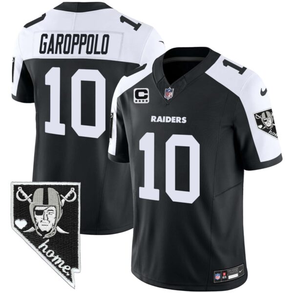 Men’s Raiders Nevada Home Patch Vapor Jersey – All Stitched – Black Alternate – Jimmy Garoppolo