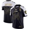 Men’s Raiders Alternate Vapor Black Gold & Black Inverted Limited Inaugural Season Patch – All Stitched – Black Gold – Bo Jackson