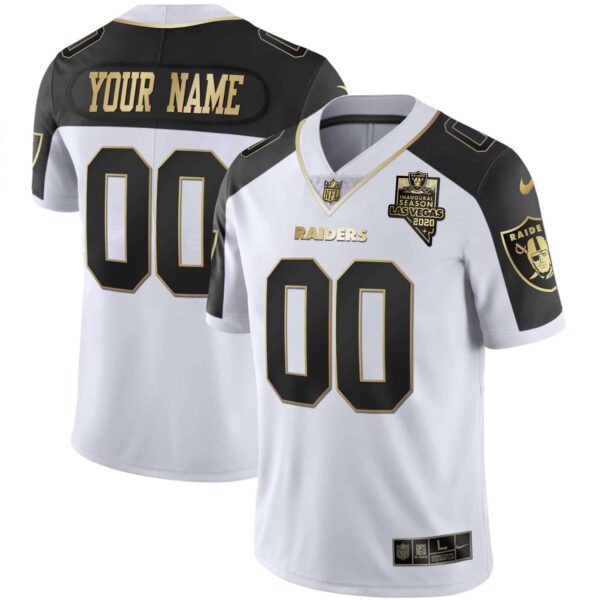 Raiders Vapor Gold Custom Name and Number – All Stitched – Youth – Black Inverted