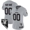 Raiders Nevada Home Patch Vapor Custom Jersey – All Stitched – Women – Gray