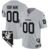 Raiders Nevada Home Patch Vapor Custom Jersey – All Stitched – Men – Gray