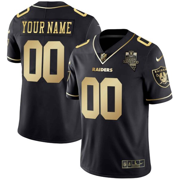 Raiders Vapor Gold Custom Name and Number – All Stitched – Men – Gold Limited