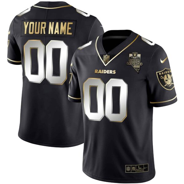 Raiders Vapor Gold Custom Name and Number – All Stitched – Men – Black Limited