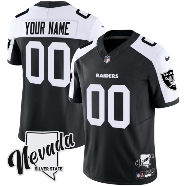Raiders Nevada Silver State Patch Vapor Custom Jersey V2 – All Stitched – Youth – Alternate