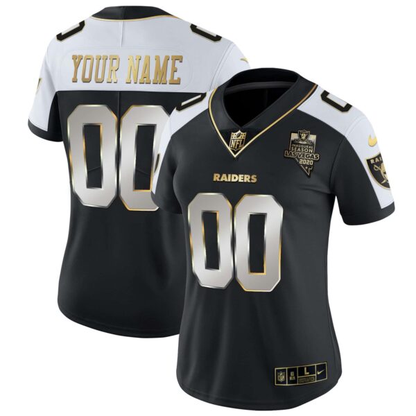 Raiders Vapor Gold Custom Name and Number – All Stitched – Women – Alternate Limited