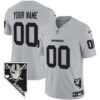 Raiders Nevada Home Patch Vapor Custom Jersey – All Stitched – Youth – Gray