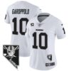 Women’s Raiders Nevada Home Patch Vapor Jersey – All Stitched – White – Jimmy Garoppolo