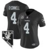 Women’s Raiders Nevada Home Patch Vapor Jersey – All Stitched – Black – Aidan O’Connell
