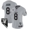 Women’s Raiders Nevada Home Patch Vapor Jersey – All Stitched – Gray – Josh Jacobs