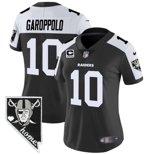 Women’s Raiders Nevada Home Patch Vapor Jersey – All Stitched – Black Alternate – Jimmy Garoppolo