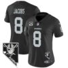 Women’s Raiders Nevada Home Patch Vapor Jersey – All Stitched – Black – Josh Jacobs