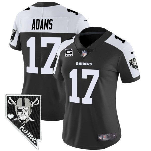 Women’s Raiders Nevada Home Patch Vapor Jersey – All Stitched – Black Alternate – Davante Adams