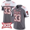 Men’s Texas Tech Red Raiders 2024 Patrick Mahomes Symbol Vapor Limited Jersey – All Stitched – Gray Alternate – Cameron Dickey