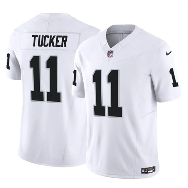 Men’s Las Vegas Raiders #11 Tre Tucker White 2023 F.U.S.E Vapor Untouchable Football Stitched Jersey