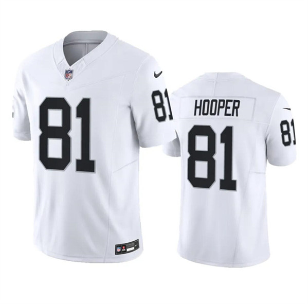 Men’s Las Vegas Raiders #81 Austin Hooper White 2023 F.U.S.E. Football Stitched Jersey