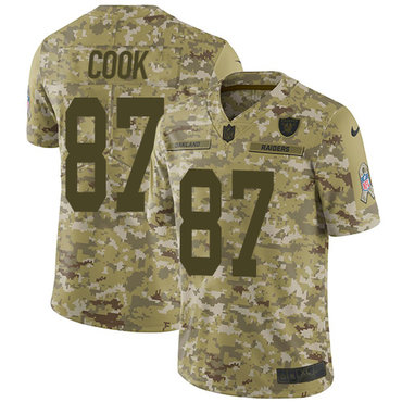 Nike Raiders #87 Jared Cook Camo Men’s Stitched NFL Limited 2018 Salute To Service Jersey