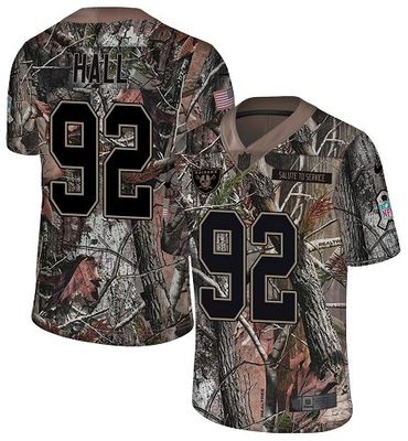 Nike Raiders #92 P.J. Hall Camo Men’s Stitched NFL Limited Rush Realtree Jersey