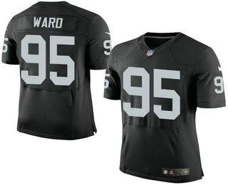 Men’s Oakland Raiders #95 Jihad Ward Black Team Color NFL Nike Elite Jersey
