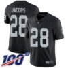 Raiders #28 Josh Jacobs Black Team Color Men’s Stitched Football 100th Season Vapor Limited Jersey