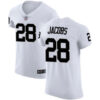 Raiders #28 Josh Jacobs White Men’s Stitched Football Vapor Untouchable Elite Jersey
