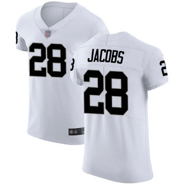 Raiders #28 Josh Jacobs White Men’s Stitched Football Vapor Untouchable Elite Jersey
