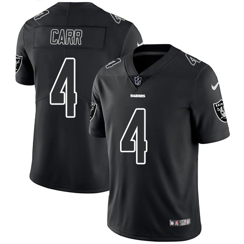 Nike Raiders #4 Derek Carr Black Men’s Stitched NFL Limited Rush Impact Jersey