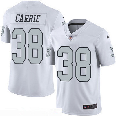 Men’s Oakland Raiders #38 T. J. Carrie White 2016 Color Rush Stitched NFL Nike Limited Jersey