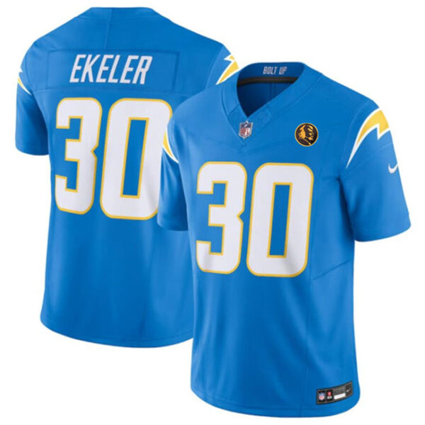 Los Angeles Chargers #30 Austin Ekeler Light Blue 2023 FUSE With John Madden Jersey