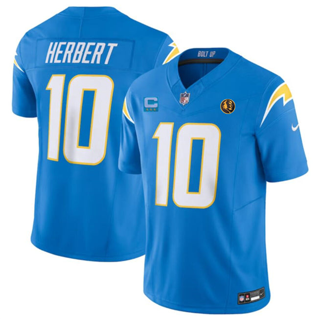 Los Angeles Chargers #10 Justin Herbert Blue 2023 FUSE With 3-Star C Patch And John Jersey