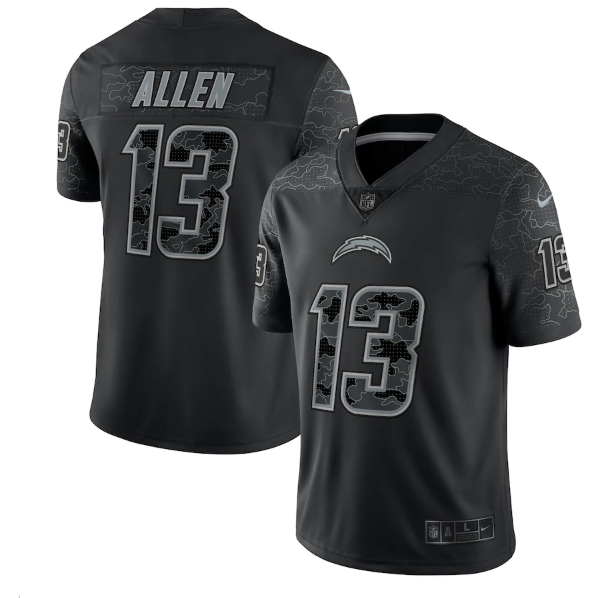 Los Angeles Chargers #13 Keenan Allen Black Reflective Limited Stitched Jersey Jersey