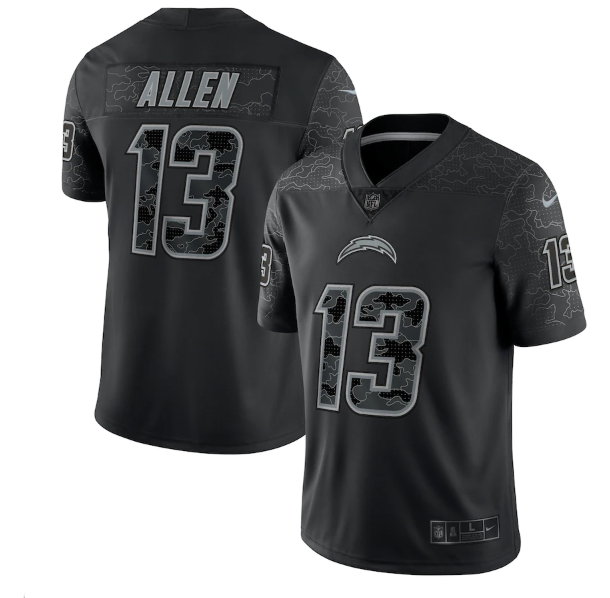 Los Angeles Chargers #13 Keenan Allen Black Reflective Limited Stitched Jersey Jersey